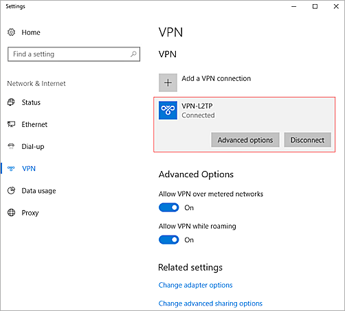 A screenshot that shows the VPN connected successfully.